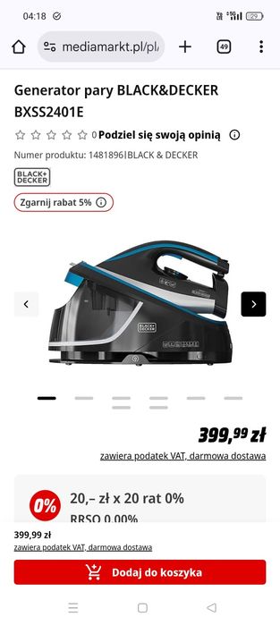 Generator pary BLACK&DECKER BXSS2401E