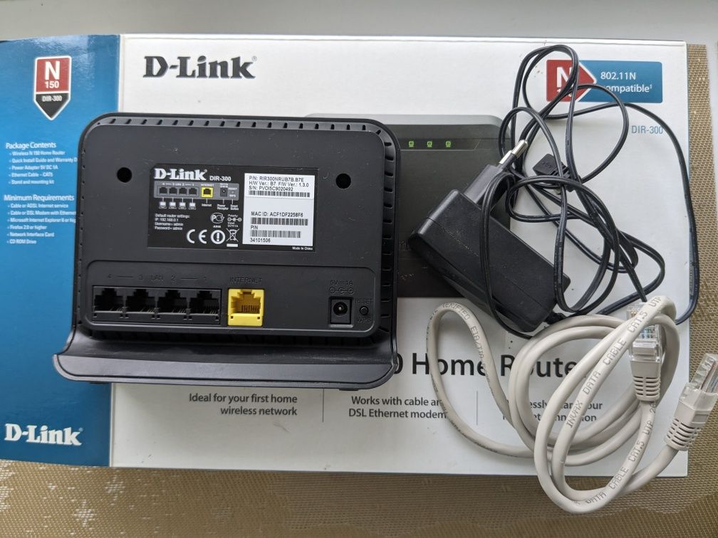 Бездротовий маршрутизатор (роутер) D-Link DIR-300/NRU/B7