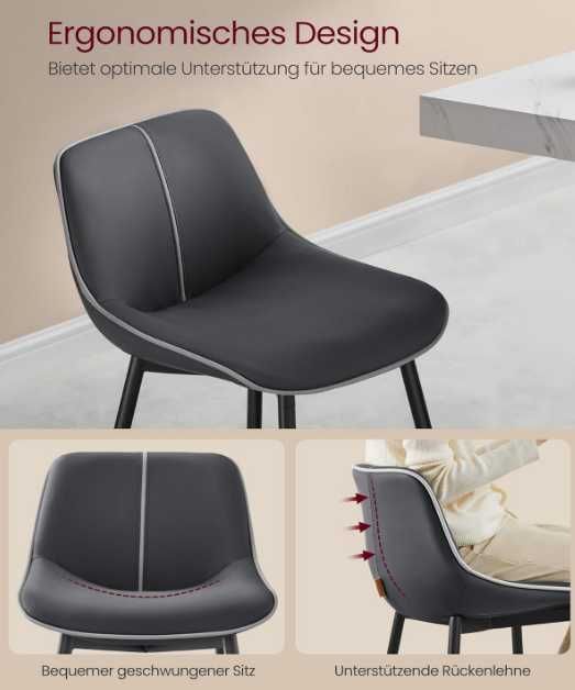 Krzesła barowe/hokery Songmics czarne 99 cm - 2szt