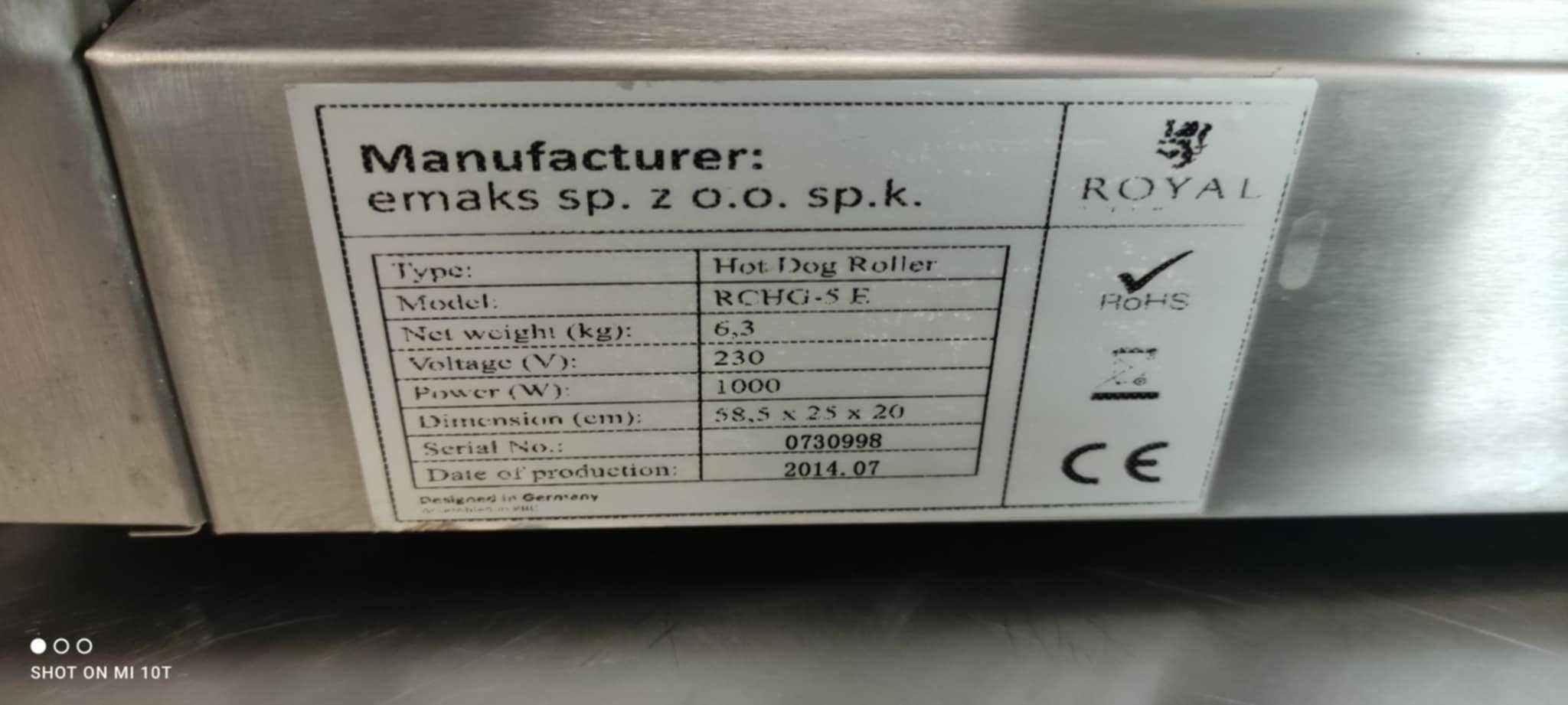 Grill rolkowy 5 rolek stal nierdzewna ROYAL CATERING RCHG-5E Hot Dog