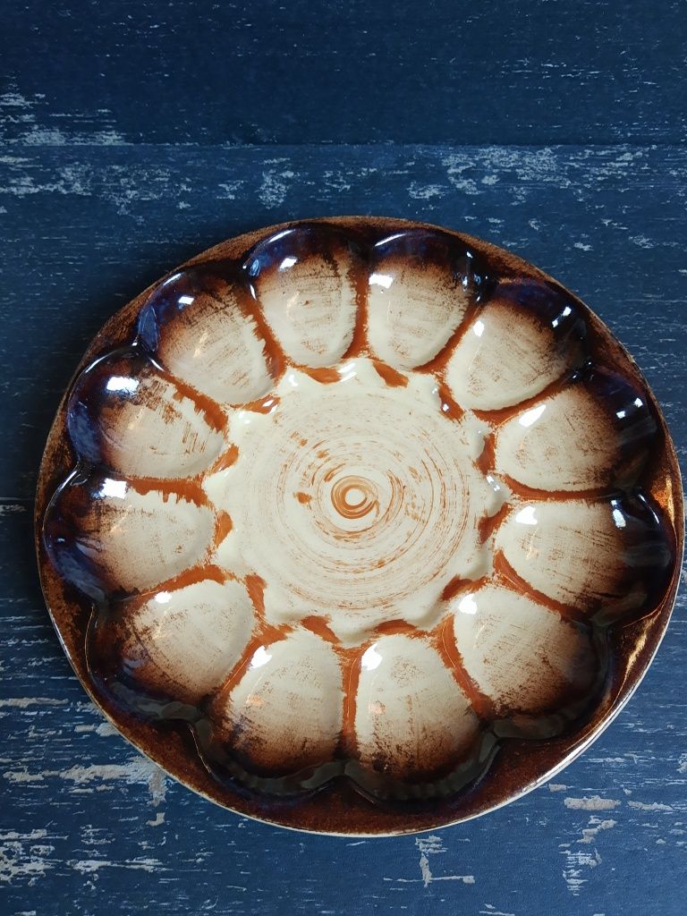 Patera na jajka duży talerz ceramiczny vintage