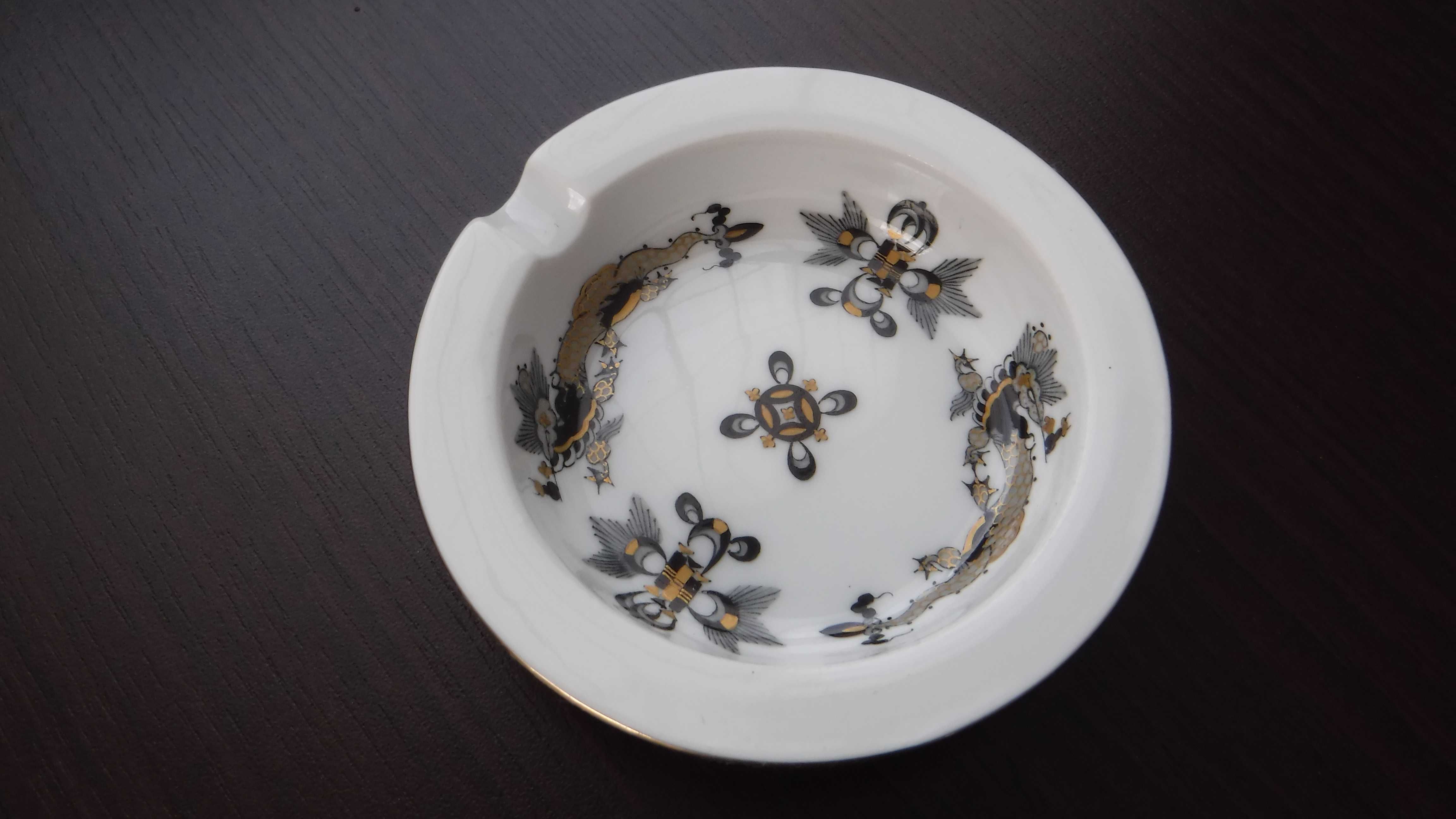 Miśnia - Meissen black dragon porcelana oryginalna popielniczka