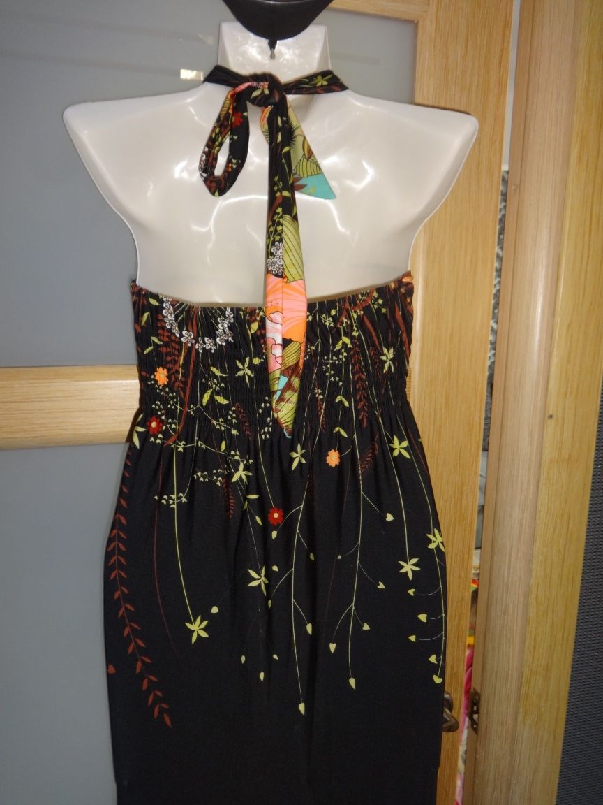 Красивый длинный чёрный сарафан платье в пол для беременных 44 46 S M