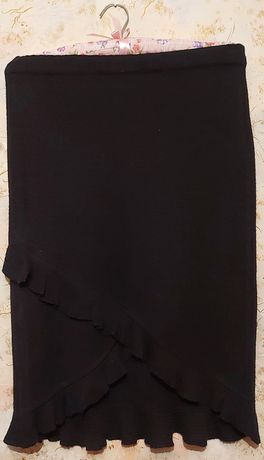 Юбка шерстяная черного цвета в стиле русалки