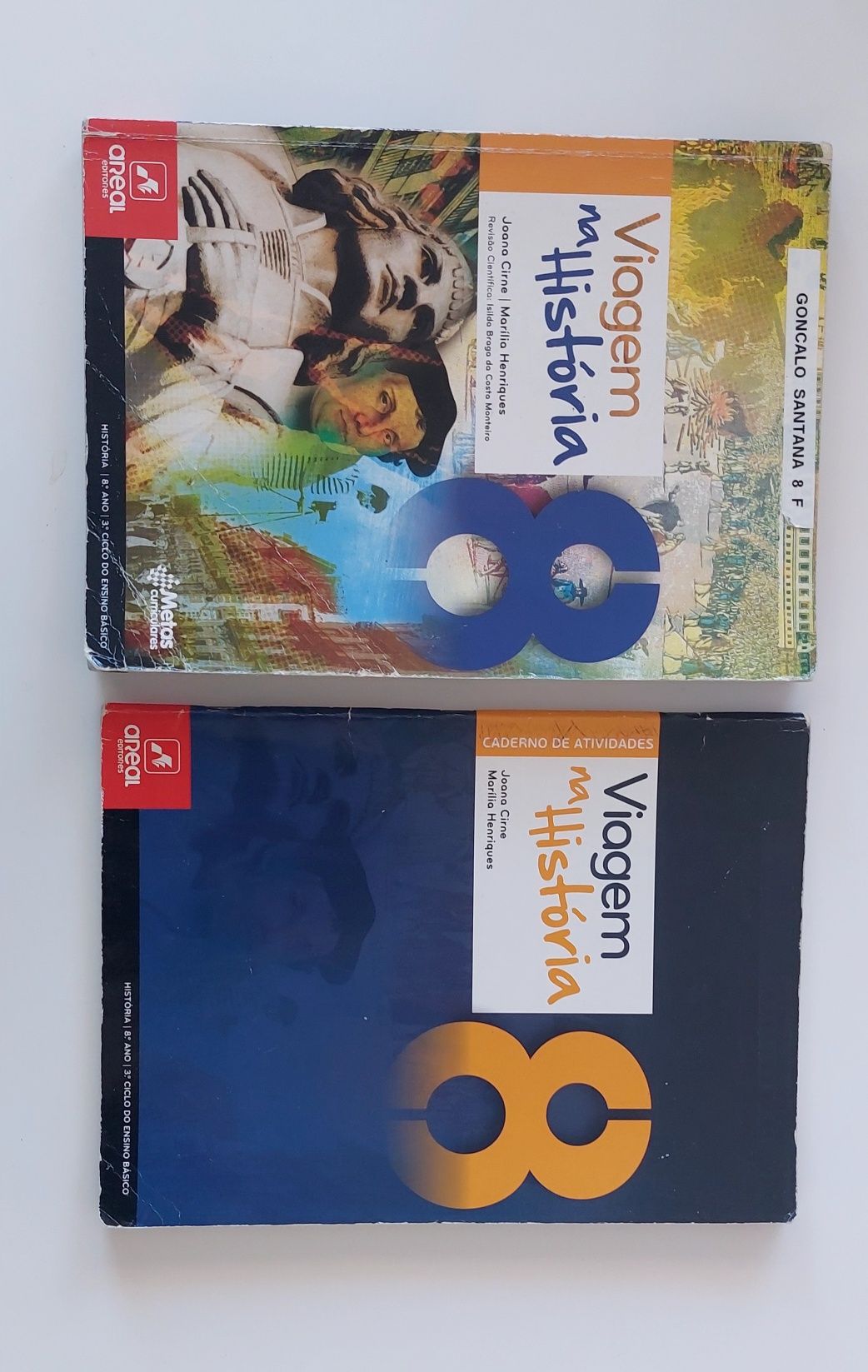 Manual / livro + livro de fichas historia 8 , viagem na historia 8