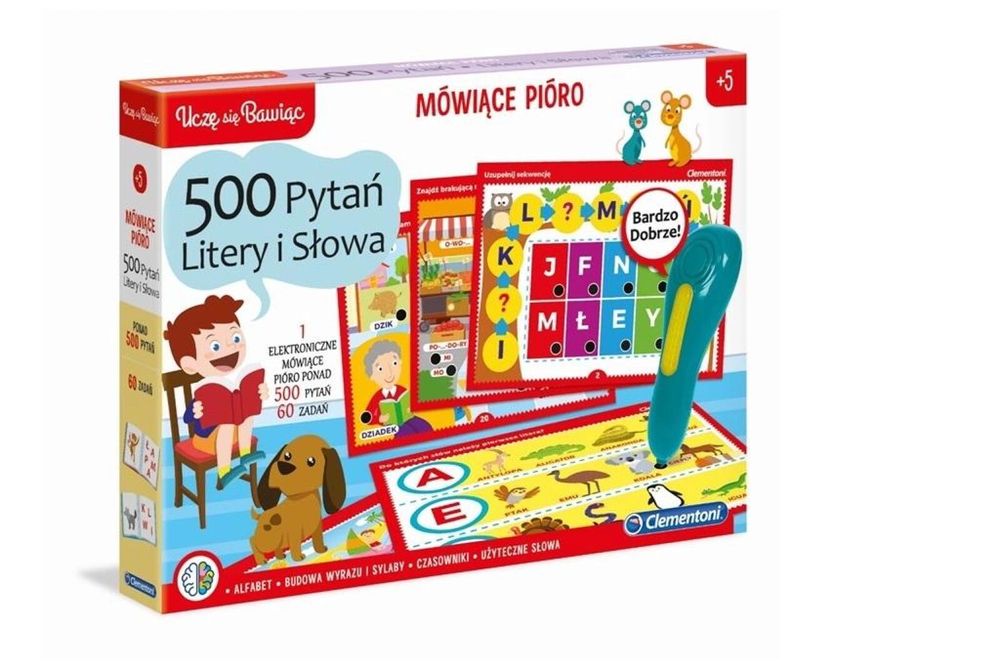 Uczę się bawiąc. Mówiące Pióro 500 pytań - Litery Clementoni