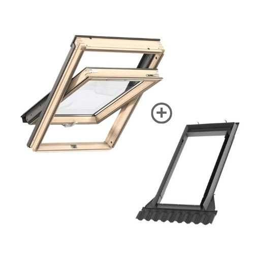 Zestaw okno VELUX GLL MK06 1061B 3-szyby+kołnierz EDW 2000 falisty