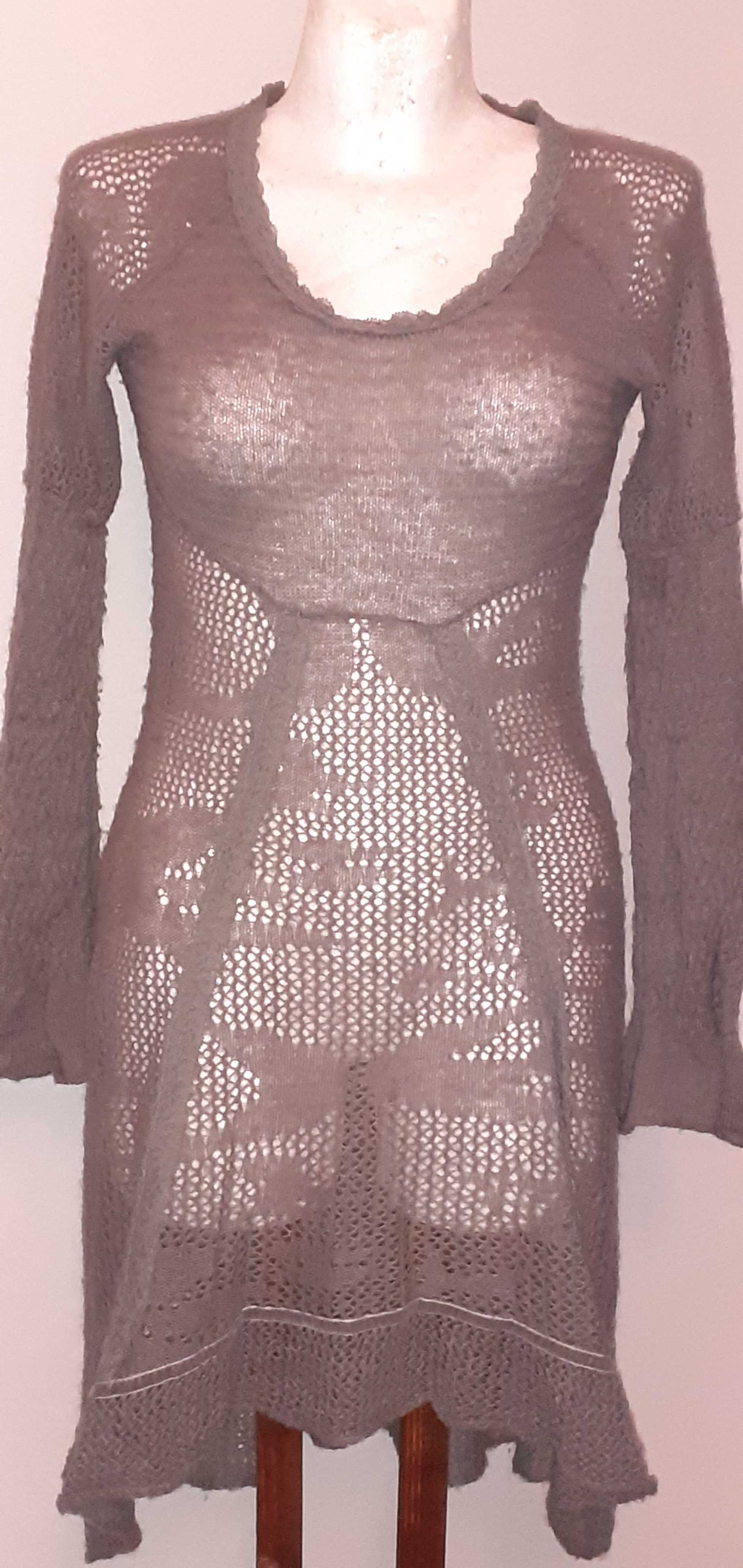 Sukienka jesienna ażurowa w stylu boho