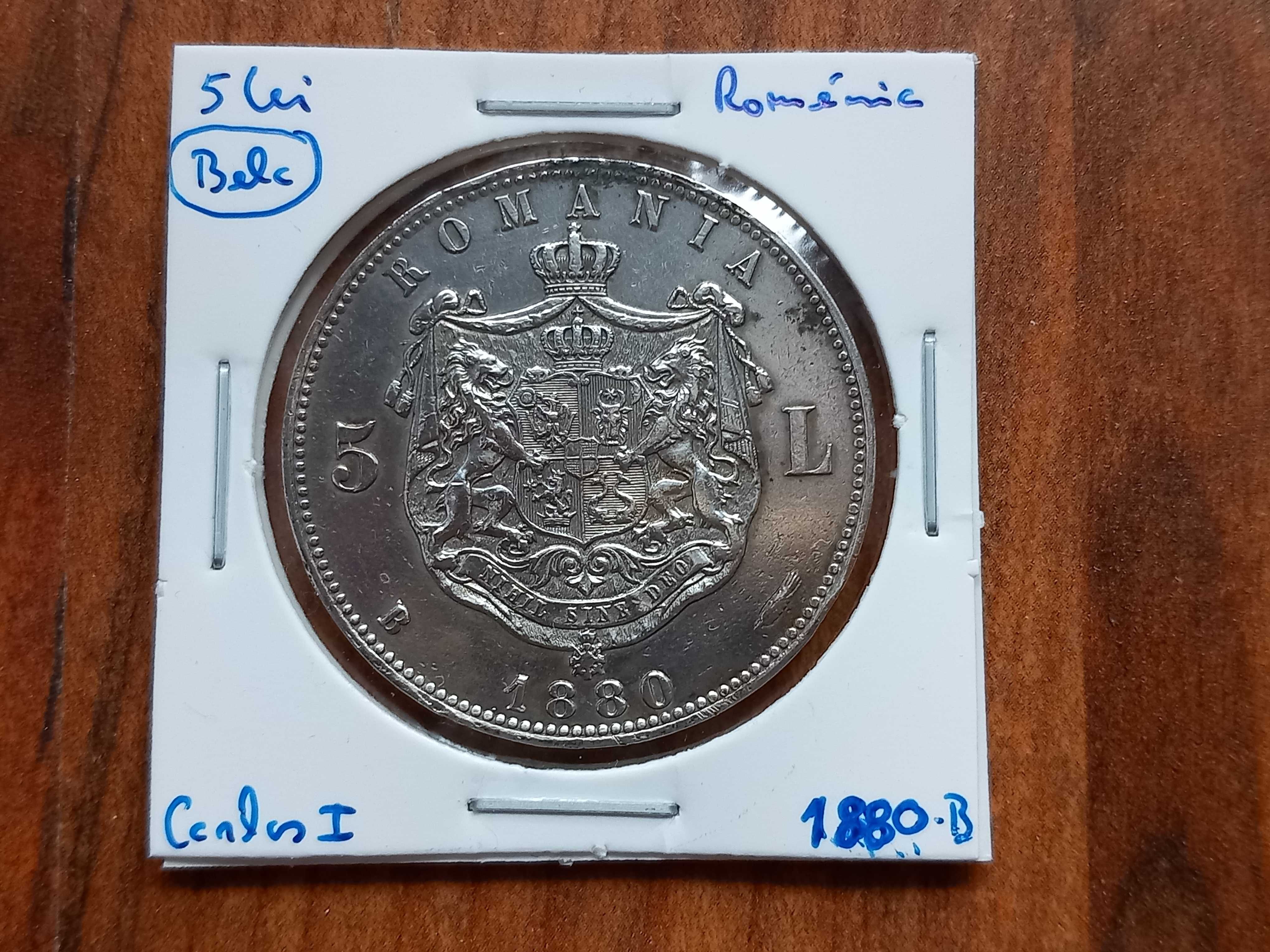 Moeda 5 Lei 1880 Roménia  - Bela!!!