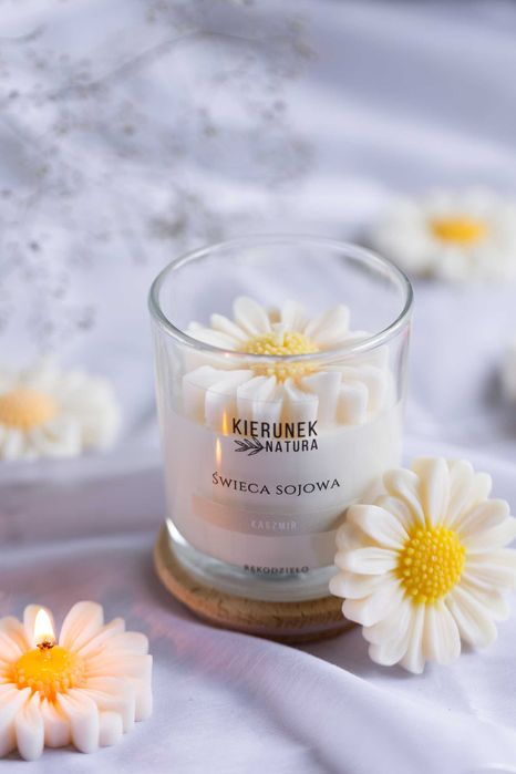 Stokrotka świeca sojowa zapachowa, kolekcja Unikat 130g w 180ml szkle