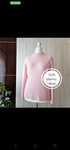 Śliczny elegancki pudrowy róż różowy sweterek 50% Merino wool 42 XL 14