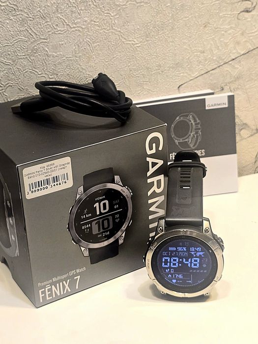 Годинник Garmin Fenix 7 Silver, годинник гармін фенікс 7, часы гармин