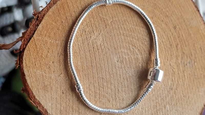 Nowa Srebrna Modułowa Bransoletka Damska do Charms • 20cm • NA PREZENT