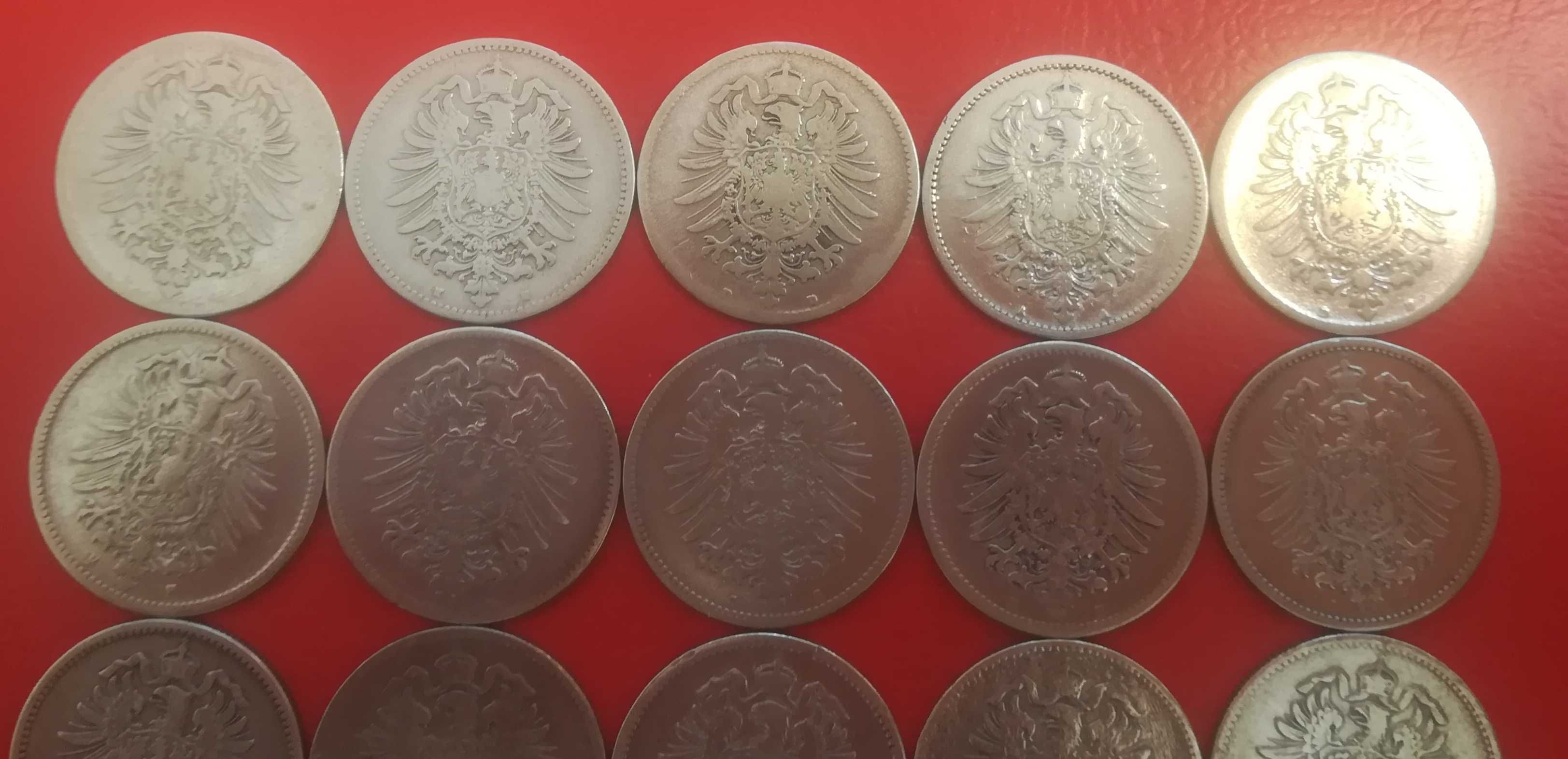 Moneta monety srebro srebrne 1 marka Niemcy 1874 roku zestaw.