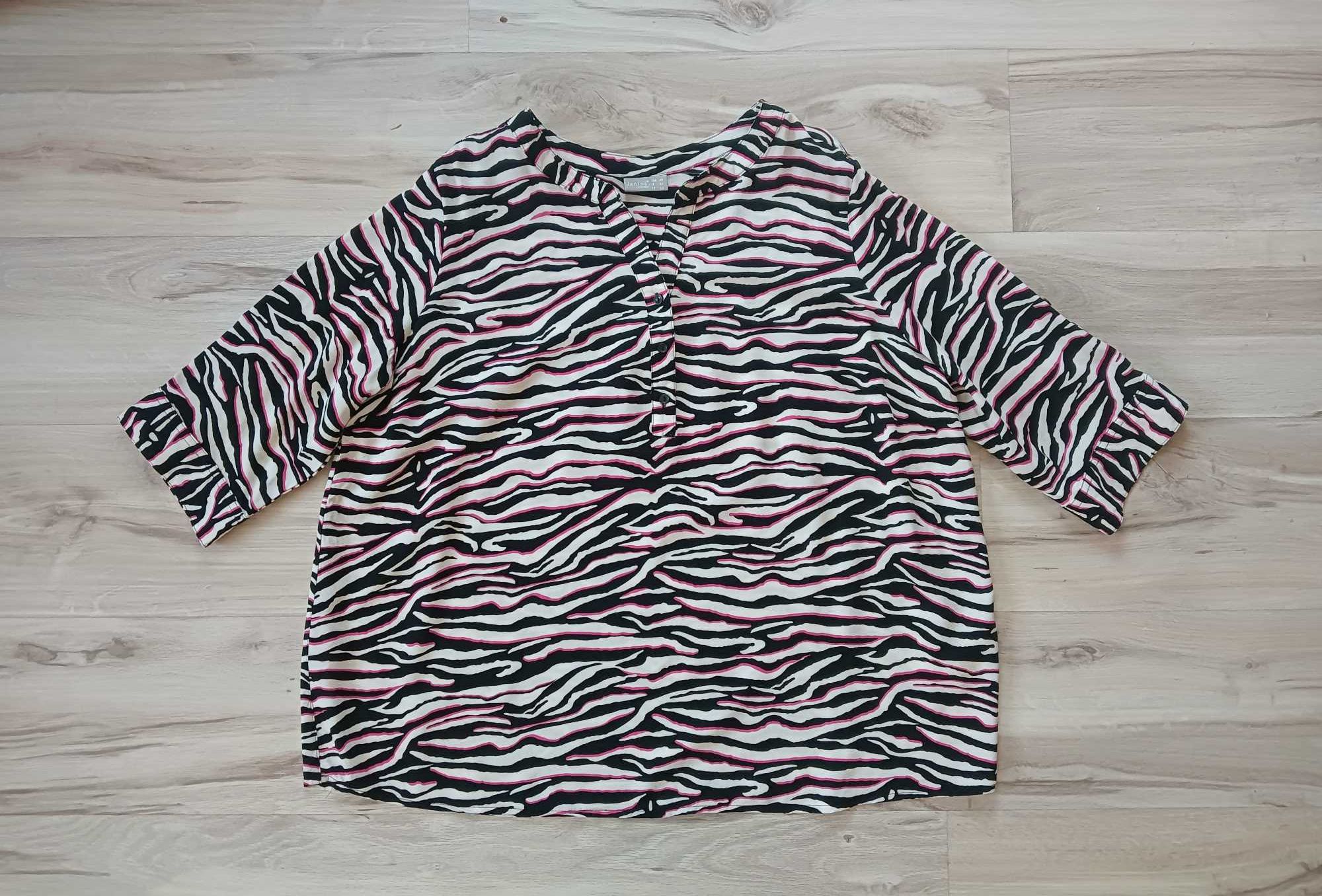 Damska, przewiewna bluzka, wzór zebra r. 48