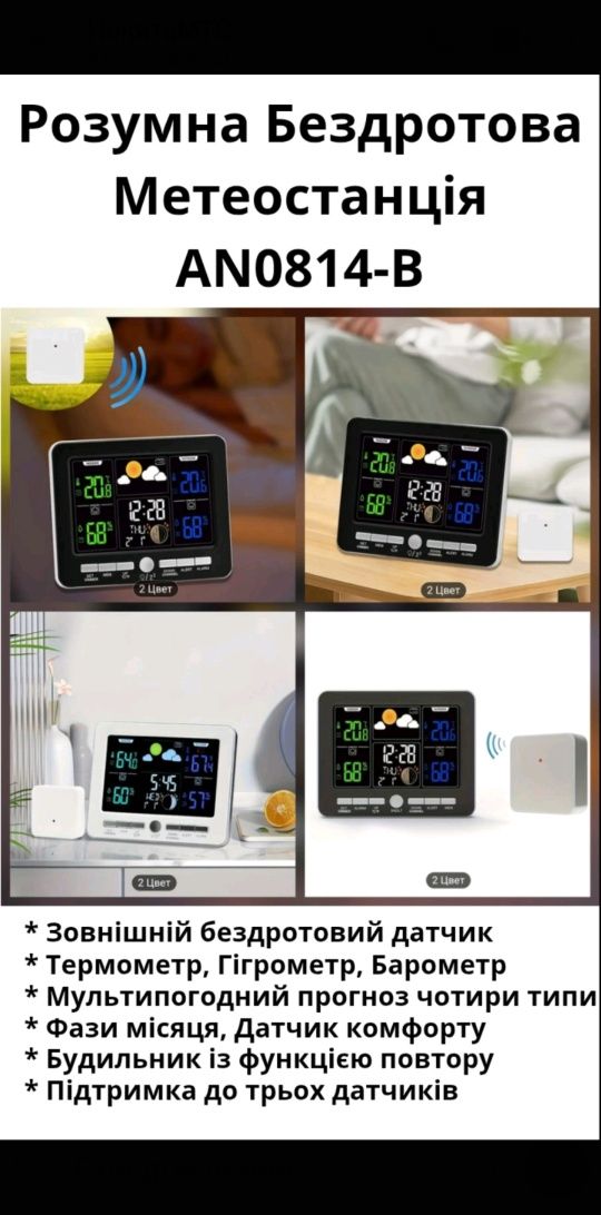 Багатофункціональна метеостанція Weather Station AN0814-B