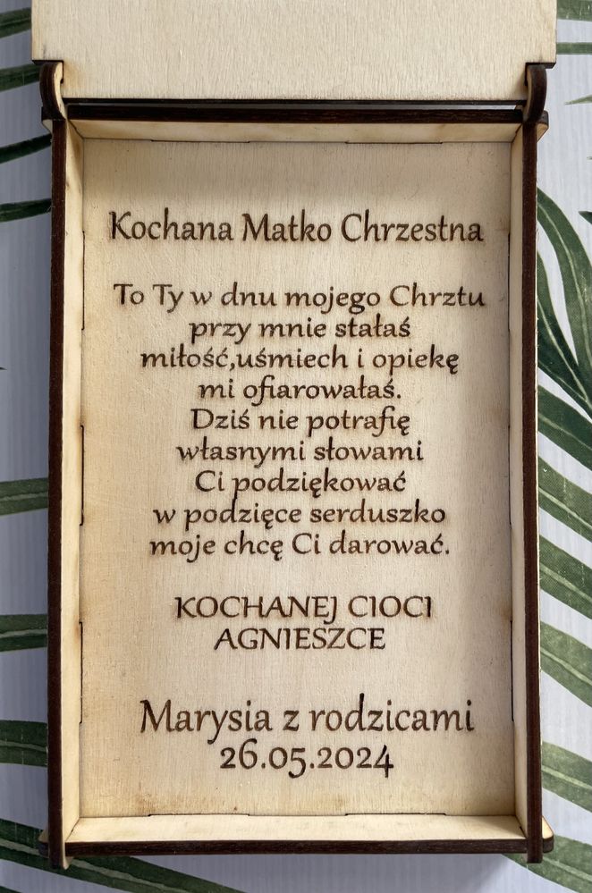 Podziekowanie dla Matki Chrzestnej lub Ojca Chrzestnego