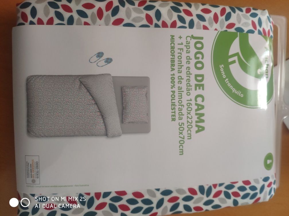 Jogo de cama, capa de edredão e fronha de almofada
