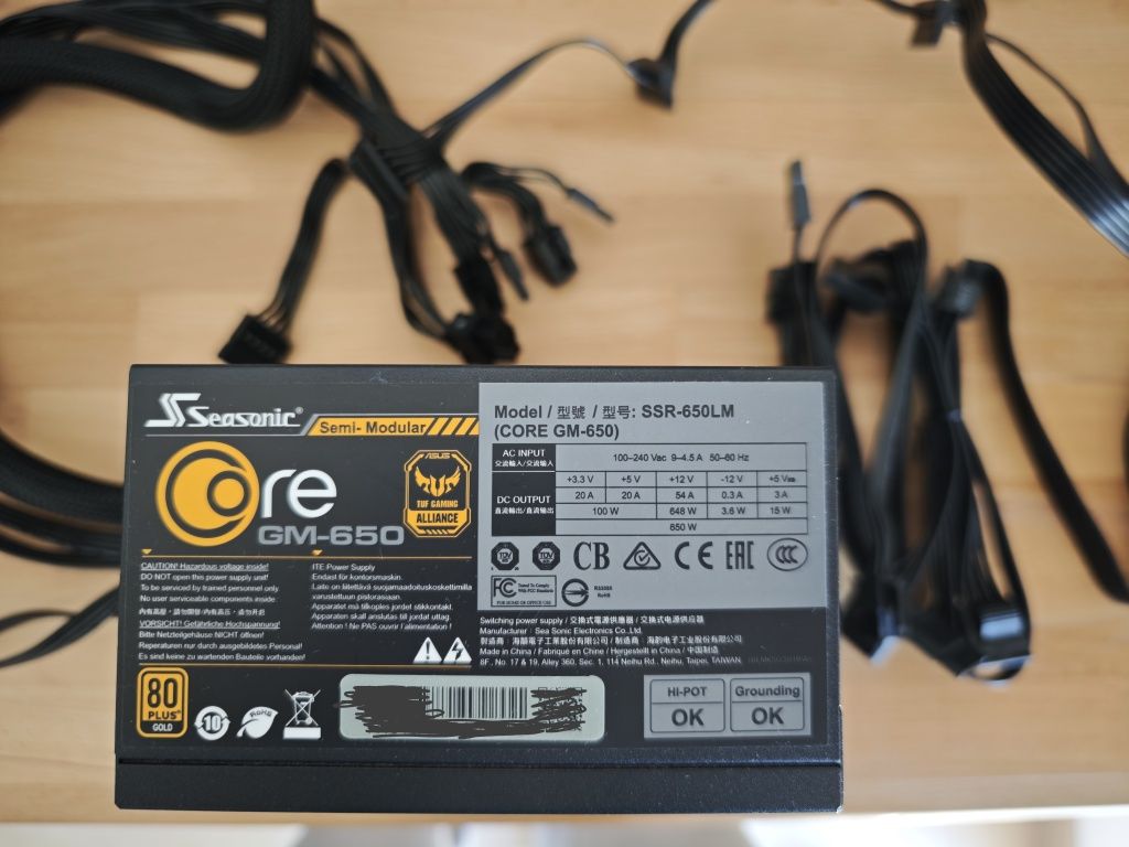 Seasonic CORE GM-650 650W 80 Plus Gold Semi Modular Fonte alimentação