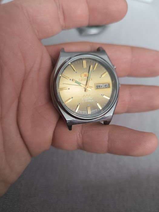 Okazja miodowy zegarek orient crystal automat japoński lata 70/80