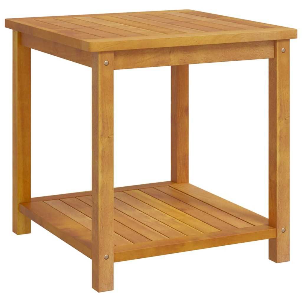 Stolik boczny z litego drewna akacjowego tarasowy ogrodowy 45 x 45