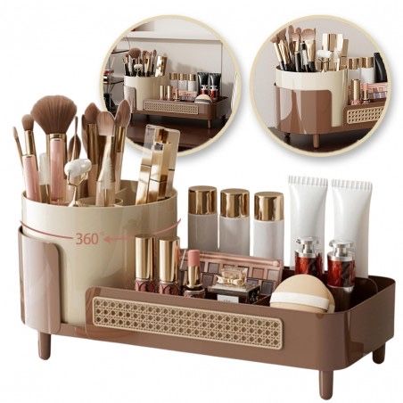 Organizer na pedzle, kosmetyki. Plecionka wiedenska, obrotowy