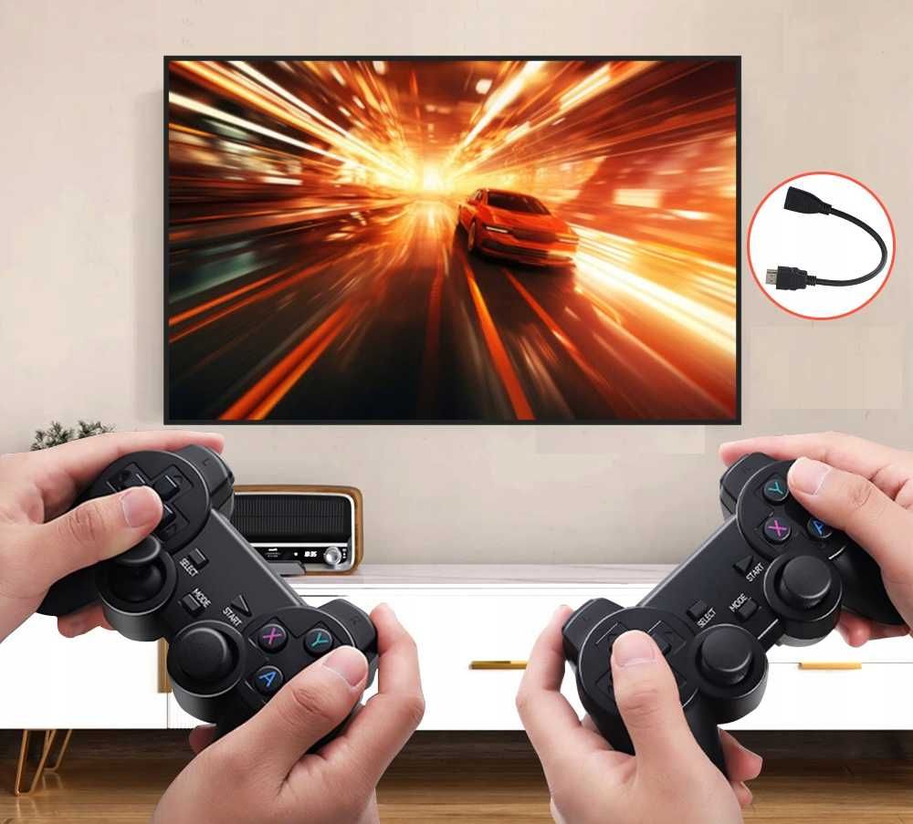 Konsola Retro X2 HDMI Game Stick 64GB 30 000 GIER-2 pady bezprzewodowe