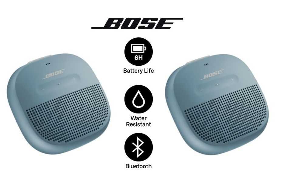 Пара преміум Bluetooth колонок Bose SoundLink Micro Stone Blue IPX7