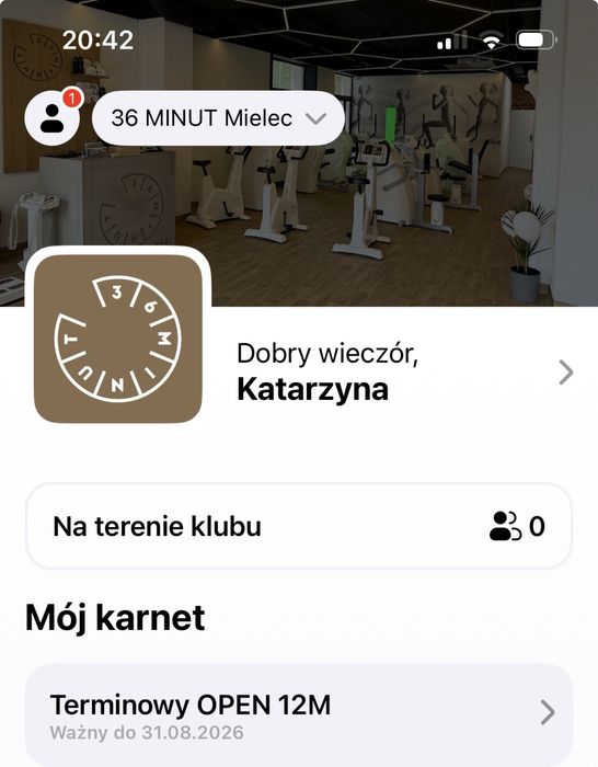 Karnet 36 minut ważny do 31.08.2026