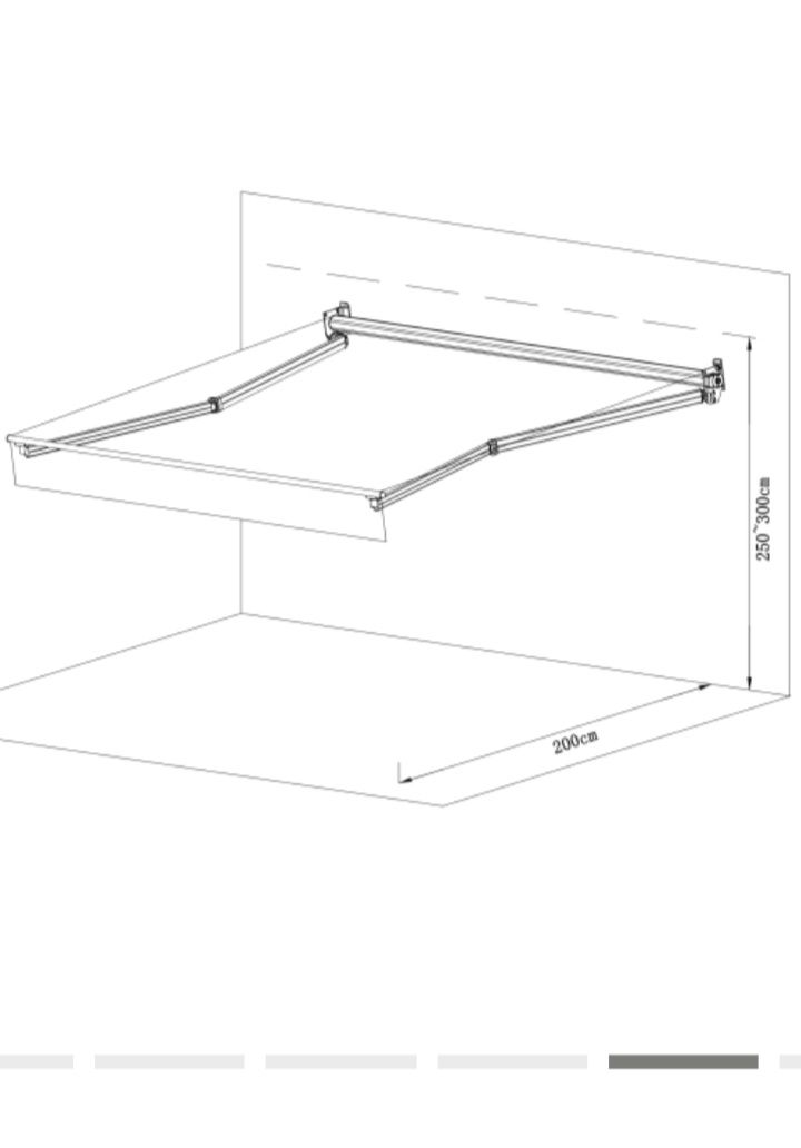 Toldo manual castanho Novo