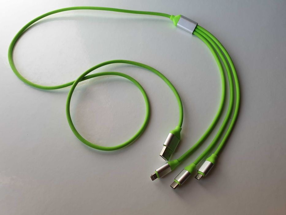 Кабель Type-C Lightning Micro USB  USB XoKo SC-320 Green 3 в 1 -1.20 м