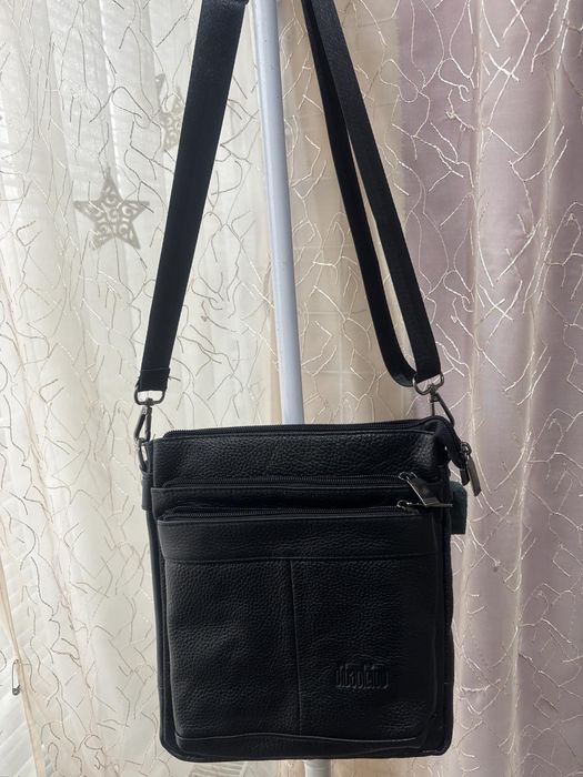 Кожаная мужская барсетка