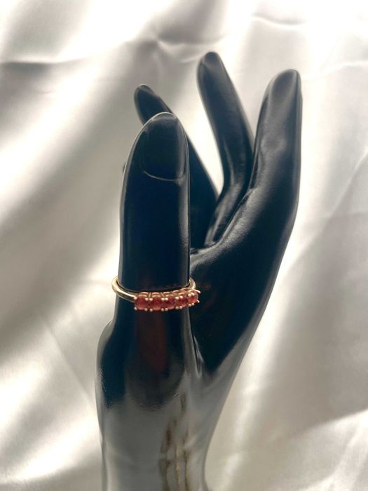 Conjunto em ouro maciço Anel + par de brincos com zircônias rosa