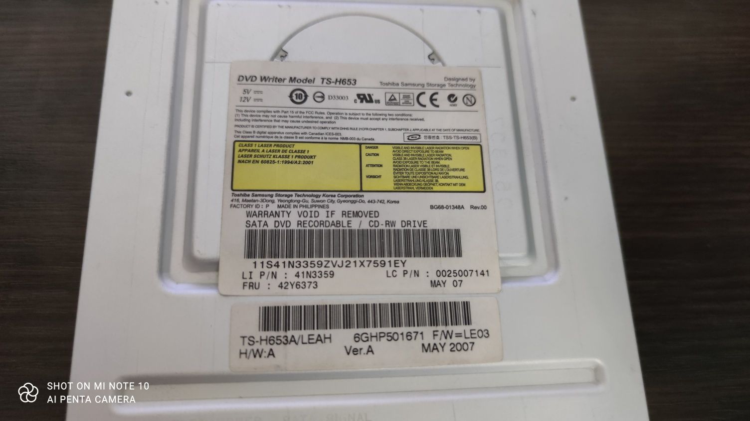 Nagrywarka DVD RW model TS-H653 Toshiba Samsung