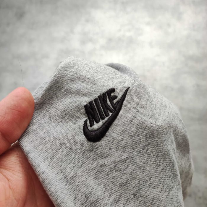 MĘSKA Koszulka Szara Bawełna Haft Logo Nike Casual Klasyczna Sportowa