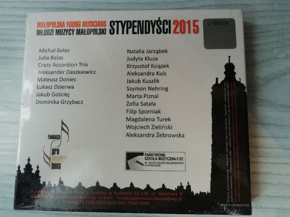 Stypendyści fundacji Pro Musica Bona 2015 płyta CD