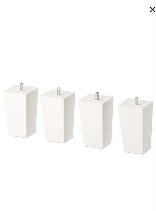 NOVOS - LÄTTHET - 4 pés brancos / madeira, 11 cm IKEA