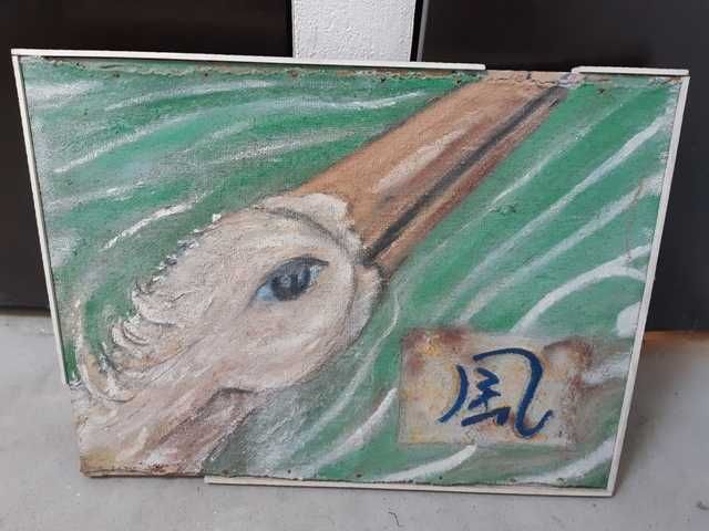 Quadro Pintura sobre Estopa