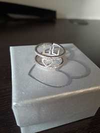 Серебряное двойное широкое кольцо