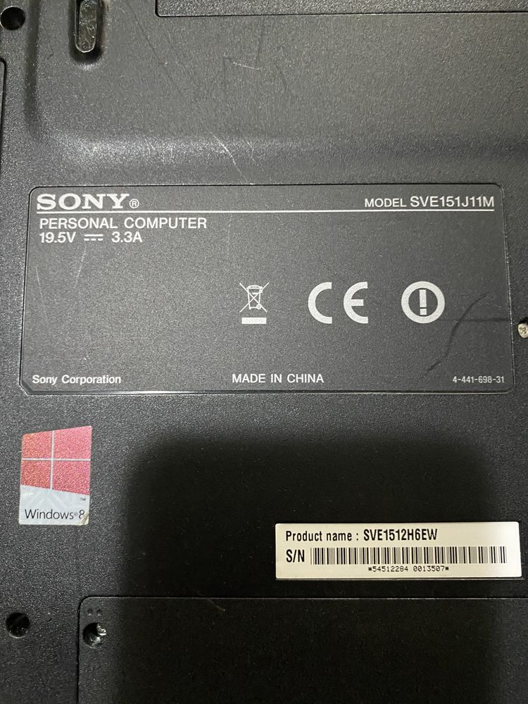 ноутбук Sony SVE151J11M 15.6"/4GB RAM/300GB HDD! N1152