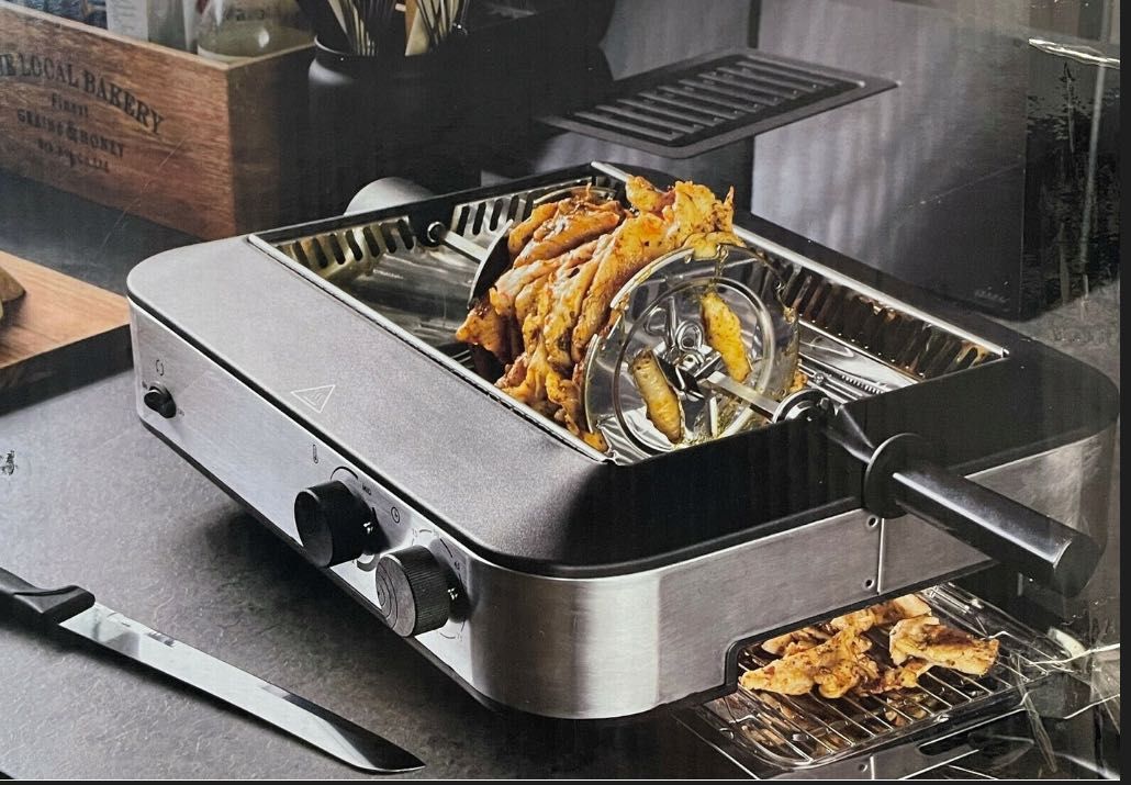 Barbecue, tradycyjny grill elektryczny BBQ MK 240 srebrny/szary 1600 W