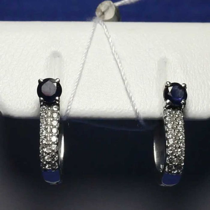 Серебряные серьги, сережки из серебра с камнями, без вставок 925 проба