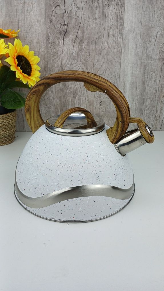 Czajnik Elitehoff E5166 3L biały marmurek na gaz i indukcję