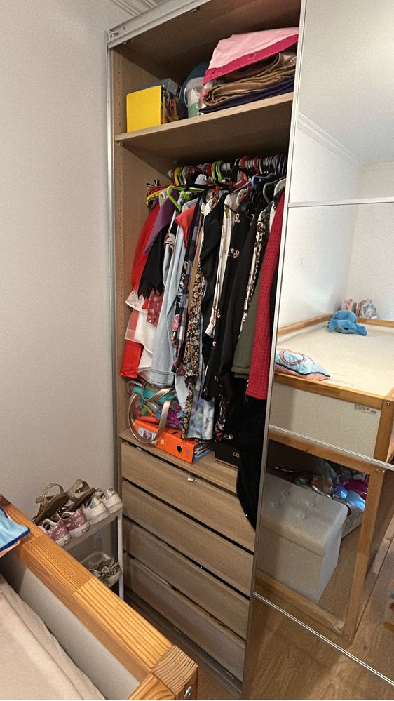 Roupeiro Pax ikea carvalho com velatura braco e espelho