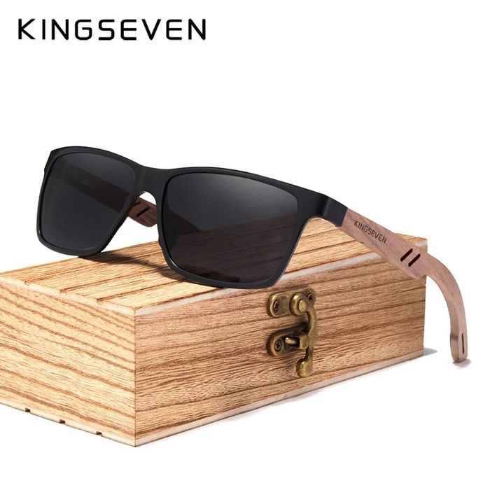 Okulary przeciwsłoneczne drewniane KINGSEVEN z filtrem UV-400