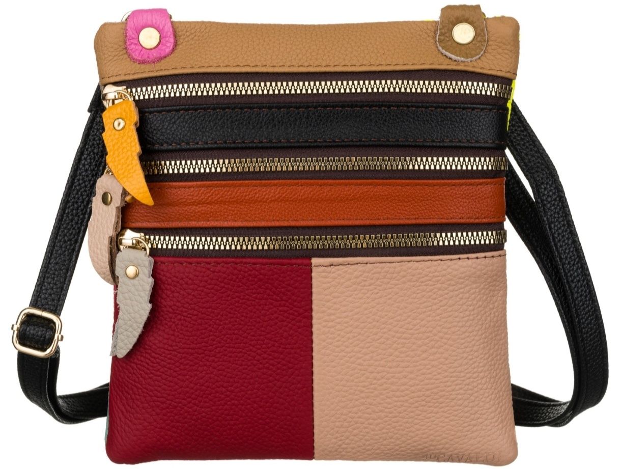 Patchworkowa torebka damska ze skóry naturalnej Patchwork mała torba