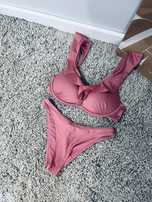 Damski rozowy stroj kapielowy dwuczesciowy bikini push up rozm S/M