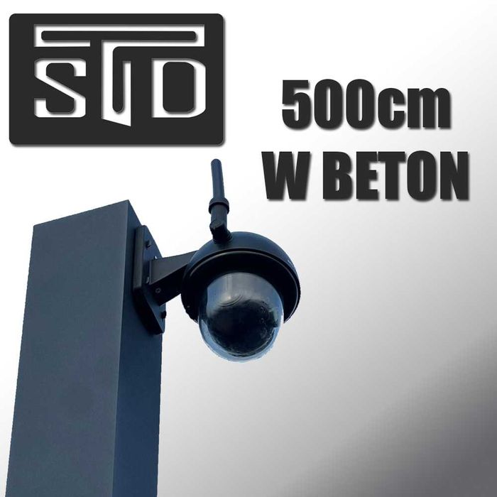 Słup monitoring aluminiowy 5m 10x10cm do zabetonowania stabilny maszt