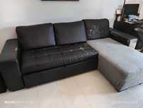 Chaise Longue Preto - USADO c/ muitas marcas de uso