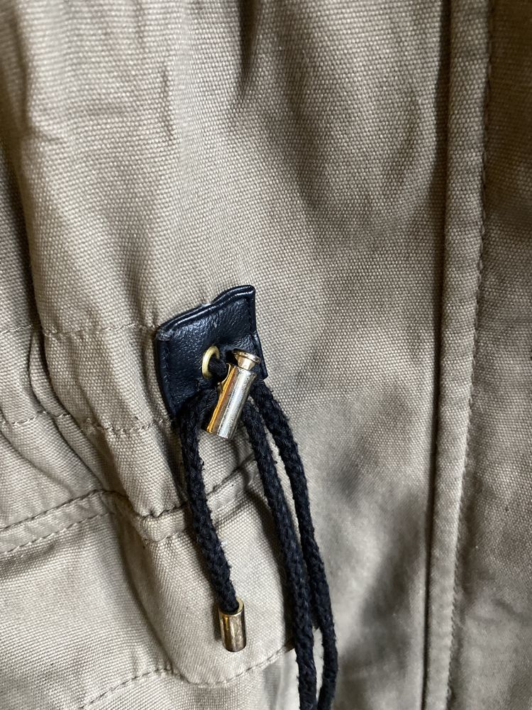 Parka kurtka okrycie wierzchnie zielona z kapturem khaki Mango M